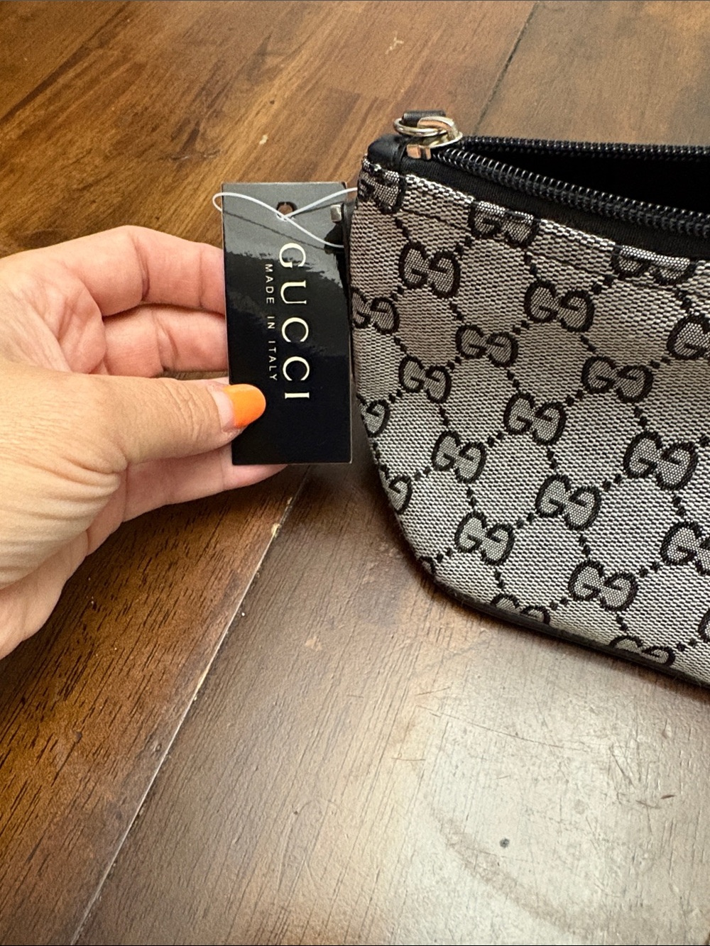 GG Gray and Black Canvas Wristlet with dust bag. New with tags. - Picture 11 of 11